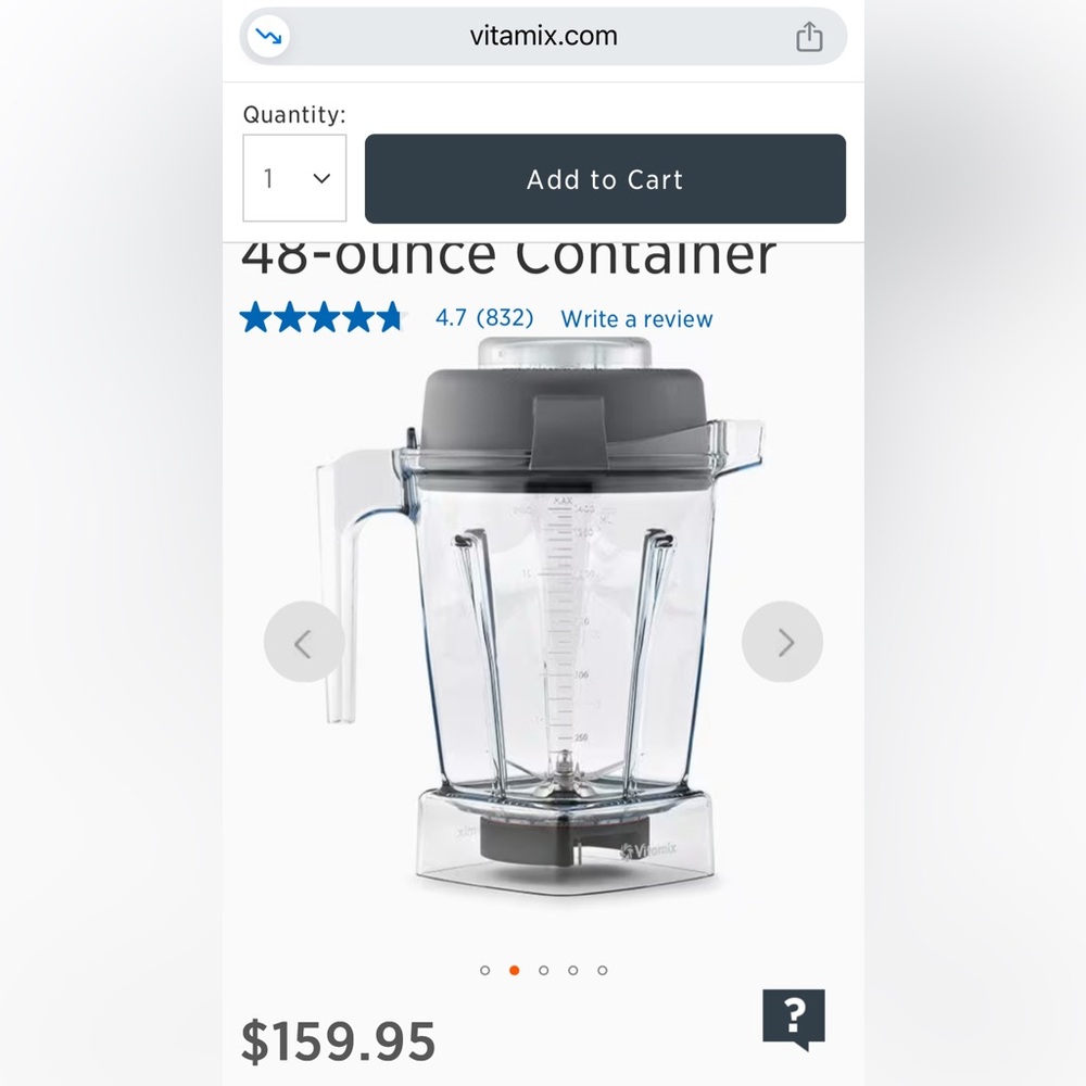 NEW VITAMIX 48 Oz Blender Container + Tamper - Picture 2 of 16